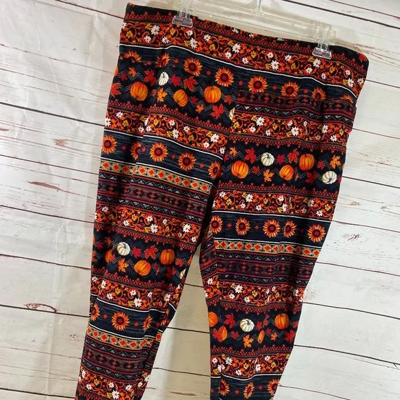 Terra & Sky Fall / Halloween Print Capri Leggings NWOT Women's Size 20-22 W (XL) - Picture 10 of 11